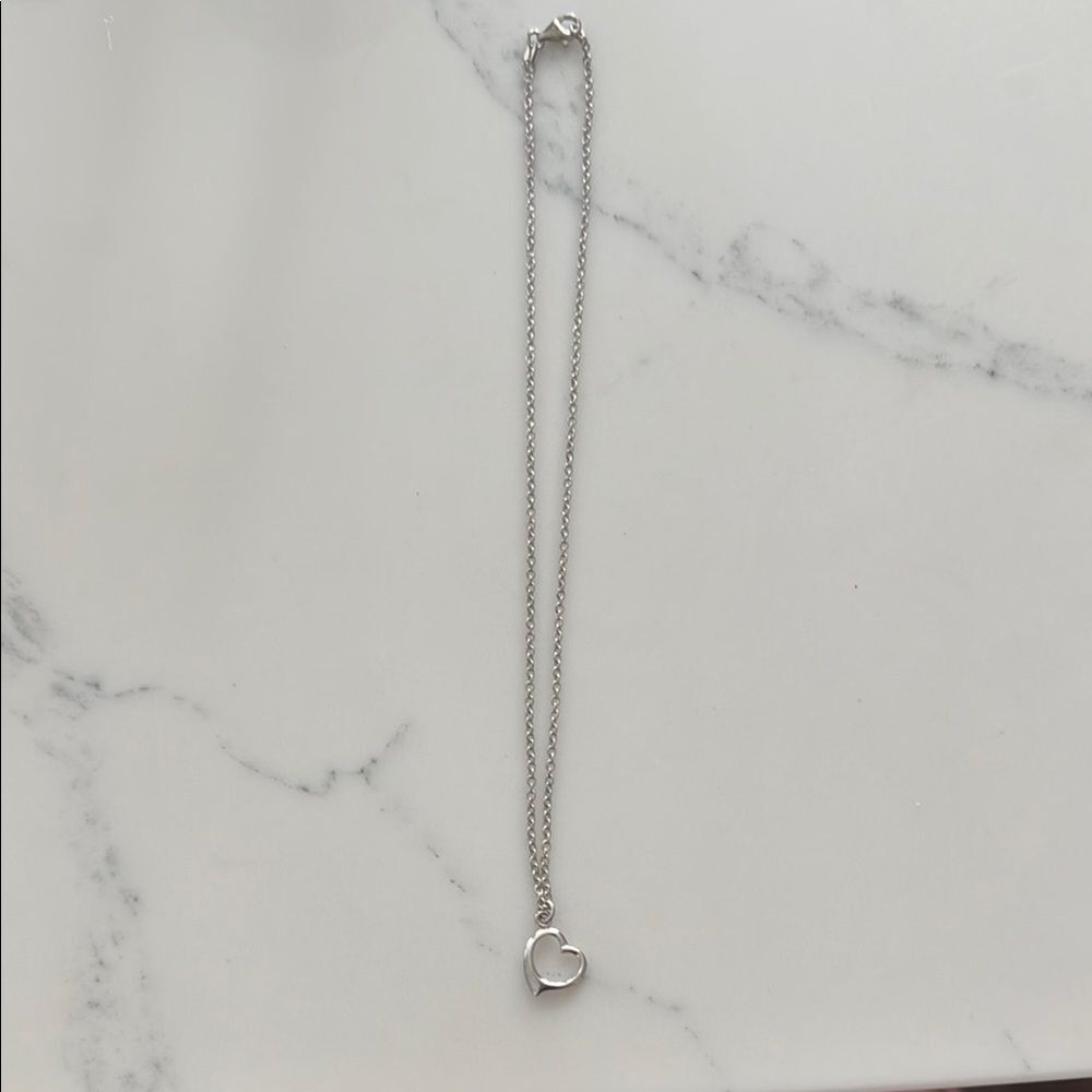 Elegant Silver Heart Necklace